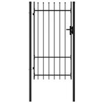 vidaXL Portillon simple porte avec dessus à pointe Acier 1x1 75 m Noir