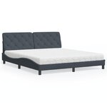 vidaXL Lit avec matelas gris foncé 180x200 cm velours