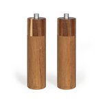 2 moulins sel et poivre manuels MEN425 40 ml - Bois d'acacia - Meule céramique - Moulure réglable