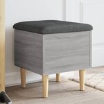 vidaXL Banc de rangement sonoma gris 42x42x46 cm bois d'ingénierie