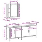 vidaXL Ensemble de mobilier de salle de bain avec étagère 3 Pièces Marron