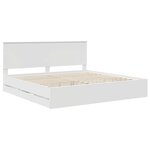 vidaXL Cadre de lit avec tiroir Blanc 200 x 200 cm Bois Ingénierie