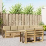 vidaXL Ensemble de canapés d'extérieur 8 Pièces Blanc et Beige