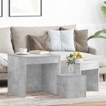 vidaXL Tables gigognes 3 Pièces Gris béton Aggloméré