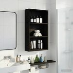 vidaXL Armoire murale de salle de bain Chêne Noir 40 x 14 x 70 cm