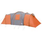 vidaXL Tente familiale à dôme 12 personnes gris et orange imperméable