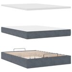 vidaXL Cadre de lit ottoman avec matelas gris foncé 140x200 cm velours