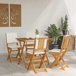 vidaXL Chaises de bistrot d'extérieur 4 Pièces Crème blanc