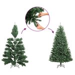 vidaXL Sapin de Noël artificiel à charnières avec neige floquée 210 cm