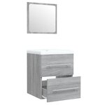 vidaXL Meuble lavabo avec bassin intégré Sonoma gris Bois d'ingénierie