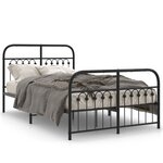 vidaXL Cadre de lit métal sans matelas avec pied de lit noir 120x200cm