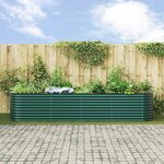vidaXL Bac de jardin surélevé Vert 400x80x81 cm en acier galvanisé