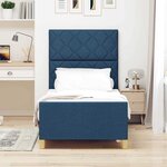 vidaXL Cadre de lit avec tête de lit Bleu 90 x 200 cm tissu