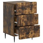 vidaXL Cabinet de chevet Chêne fumé 43 x 41 x 68 cm Bois d'ingénierie