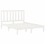 vidaXL Cadre de lit sans matelas blanc 160x200 cm bois massif