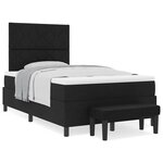 vidaXL Lit à ressorts avec matelas Noir 120 x 190 cm tissu