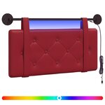 vidaXL Tête de lit suspendue Avec lumière LED Bordeaux Simili cuir
