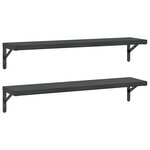 vidaXL Étagères murales 2 Pièces 100x23 5 cm noir acier inoxydable