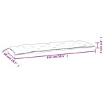 vidaXL Coussins de banc de jardin lot de 2 carreaux noir 150x50x7 cm