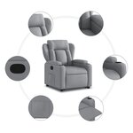 vidaXL Fauteuil inclinable Gris clair Tissu