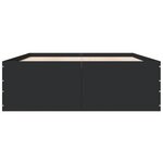 vidaXL Cadre de lit sans matelas noir 140x190 cm