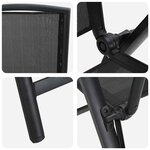 vidaXL Chaises de jardin inclinables 2 Pièces Noir 58 x 71 x 112 cm