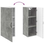 vidaXL Armoire Murale 33 x 34 5 x 90 cm Bois d'ingénierie Gris béton