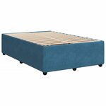 vidaXL Sommier à lattes de lit et matelas Bleu foncé 120x200cm Velours
