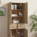 vidaXL Buffet haut Chêne sonoma 69 5x34x179 cm Bois d'ingénierie