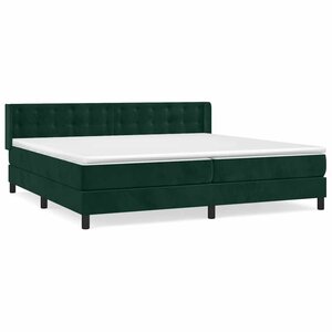 vidaXL Sommier à lattes de lit et matelas Vert foncé 200x200cm Velours