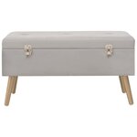 vidaXL Banc avec compartiment de rangement 80 cm Gris Velours