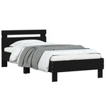 vidaXL Cadre de lit sans matelas avec lumières LED noir 100x200 cm
