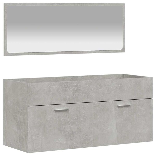 vidaXL Armoire de bain avec miroir gris béton bois d'ingénierie