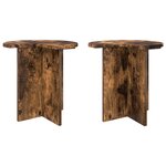 vidaXL Table d'appoint 2 pièces Chêne fumé Ø 39 x 38 cm