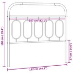 vidaXL Tête de lit de remplacement métal noir 107 cm