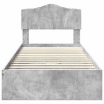 vidaXL Lit de Rangement Gris béton 90 x 200 cm Bois d'ingénierie