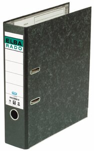 classeur rado papier marbré Dos de 80 mm Noir ELBA