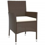 vidaXL Ensemble à manger de jardin 5 Pièces et coussins marron poly rotin