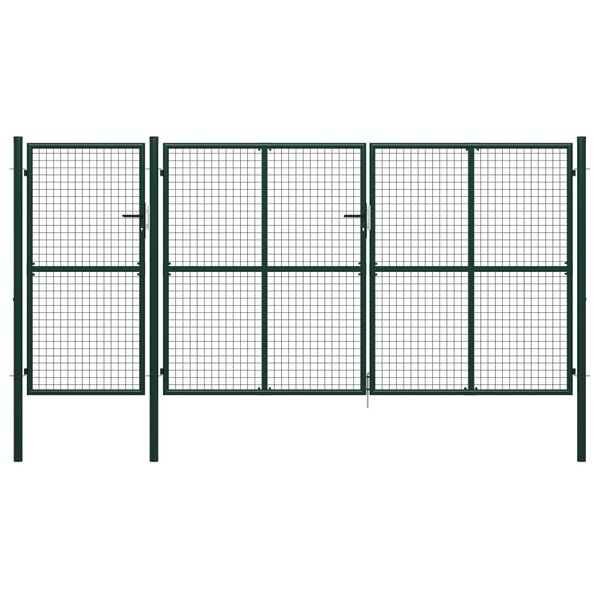 vidaXL Portail de jardin Acier 400 x 200 cm Vert