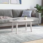 vidaXL Dessus de table blanc 60x30x2 5 cm bois de pin massif ovale