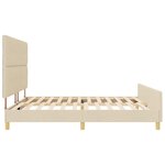 vidaXL Cadre de lit avec tête de lit Crème 200 x 200 cm tissu