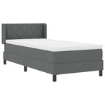vidaXL Lit boxspring avec matelas avec matelas Gris foncé 100 x 200 cm
