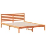 vidaXL Cadre de lit avec tête de lit Brun cire 160 x 220 cm Pin massif