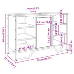 vidaXL Armoire lavabo de salle de bain sonoma gris 91x35x60 cm