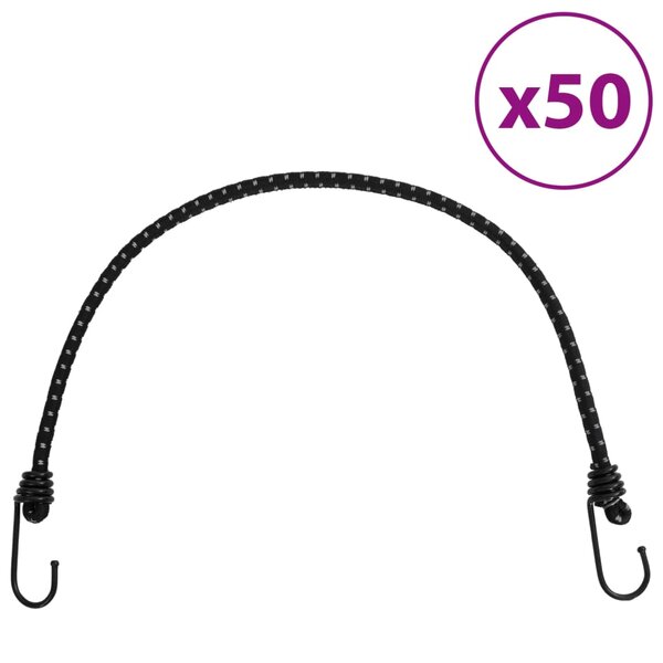 vidaXL Cordes élastiques avec bandes réfléchissantes et crochets 50Pièces