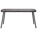 Ensemble de canapé de jardin 4 pièces avec coussins en poly rotin noir
