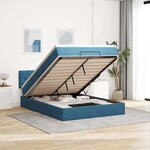 vidaXL Cadre de lit ottoman avec matelas bleu foncé 140x190 cm velours
