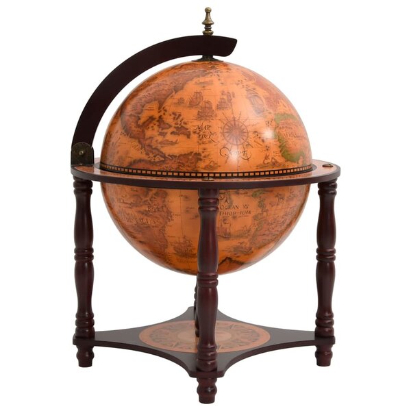 vidaXL Support à vin bar forme globe Marron Bois d'eucalyptus massif