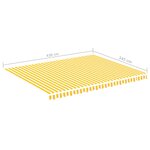 vidaXL Tissu de remplacement pour auvent Jaune et blanc 4 5x3 5 m