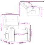 vidaXL Fauteuil inclinable de massage gris clair velours
